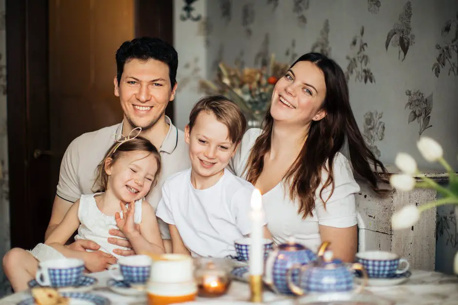 A family sitting together at a dining table, smiling and enjoying a healthy, sugar-free meal.