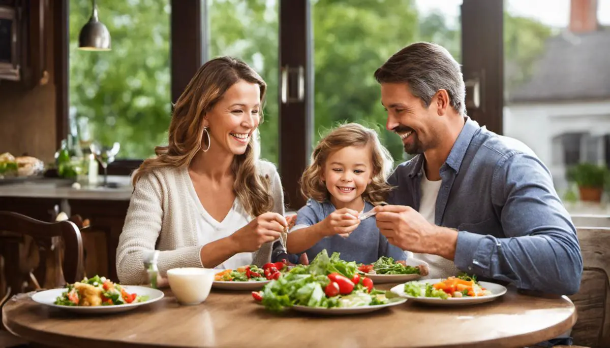 Image of a heart-healthy family enjoying a meal