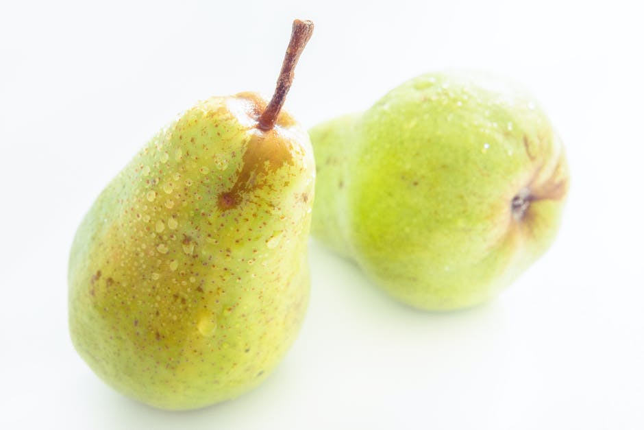 Image of fresh pears in a winter setting